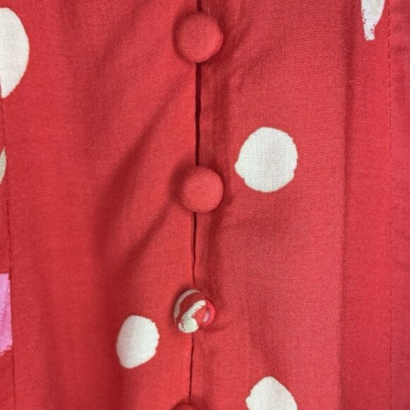 NWT Free People Date Night Mini Dress Strawberry Combo Red Floral Polka Dot Med - Picture 9 of 16